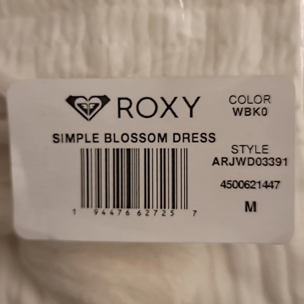 NWT ROXY Simple Blossom Cotton Empire Waist Mini Dress White Medium - Picture 4 of 5